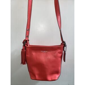 Coach Legacy Crossbody Leather Purse Handbag Mini Duffle Red/Coral 19901